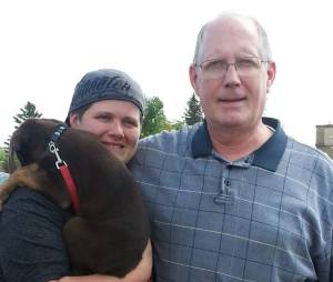 Abby with Elli the Pup and Mike